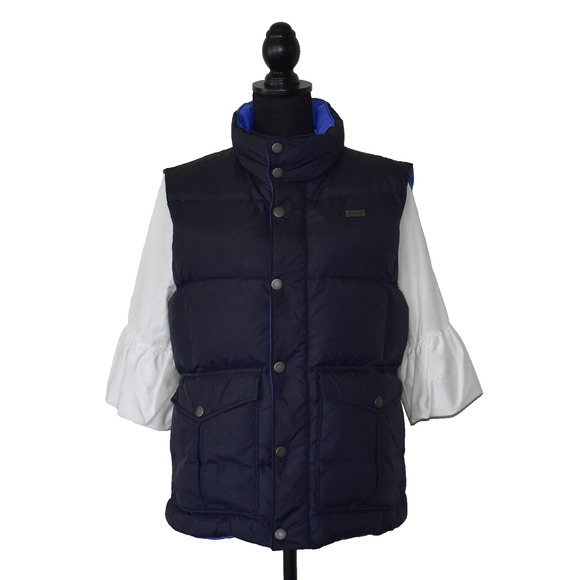 B0 Auth NAPAPIJRI GEORGAPHIC Zip/Snap Quilted Duck Down Feather Puffer Vest Sz L - Picture 1 of 9